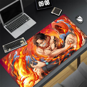 Bandai | Mouse Pad Flame Anime Ace Mousepad Gaming Keyboard Pad Computer One Piece Desk Mat PC Accessories Gamer Mausepad Office Carpet