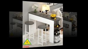 Quầy bar mini quầy bar kiêm vách ngăn phòng khách nhà bếp 4VQB04 ( Không kèm ghế )- NỘI THẤT LẮP RÁP VIENDONGADV