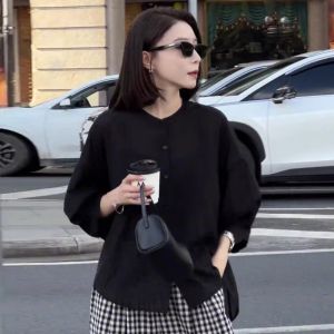 Áo Sơ Mi Nữ Tay Bảy Mỏng Rộng Rãi Mùa Hè Mới Màu Trơn Thiết Kế Đơn Giản Thoải Mái Thường Ngày Làm Thon Gọn