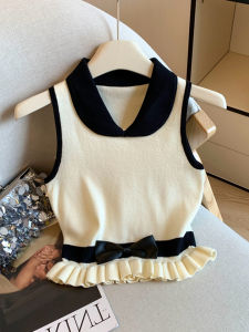 Áo Thun Tay Lửng Lụa Băng Cao Cấp Cho Nữ Mùa Hè 2025 Áo Len Dệt Kim Ren Cổ Búp Bê Mềm Mại Ôm Vừa Vặn