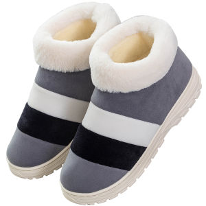 Dép Bông Mùa Đông Đế Dày Ấm Áp Trong Nhà Dép Cao Đến Mắt Cá Chân Lông Cừu Đế Cao Su Chống Trượt Dép Bông Thoải Mái