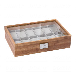 12-Slot Bamboo Wooden Watch Collection Box Wrist Watch Storage Case for Women & Men - Display & Protection