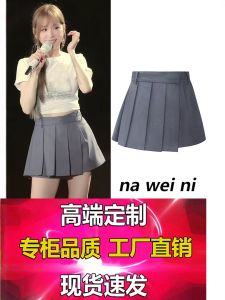 Gray High Waist Short Skirt Suit Style Asymmetrical Pleated Mini Skirt for Women Spring Summer New Arrival Casual Cotton Skirt