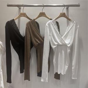 In Stock 51studio Homemade Autumn New Arrival Lace Shoulder Strap Low Collar Bottoming Tops 091004