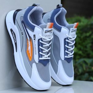 Mens Breathable Running Shoes Spring Autumn Casual Net Surface Soft Bottom Sports Sneakers Flat Heel Rubber Outsole