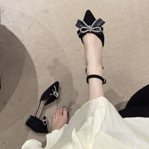 DIANCHA | Glitter Bow-Adorned Pointed Toe Flat Shoes