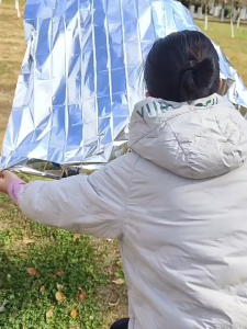 AI-C1307 Selimut Blanket Thermal Aluminium Portabel Emergency Blanket Selimut Darurat Hangat Silver