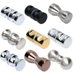 Umbrella-Shaped Single-Hole Black Bathroom Door Handle