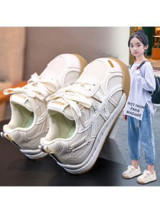 Girls Sport Shoes Breathable Soft Bottom Mesh Childrens Footwear Anti-Slip Rubber Sole Comfortable Low Cut Casual Sneakers