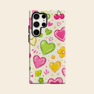 Sweet Heart Cherry Luxury Fashion Full Lens Protective Case for Samsung Galaxy S26 S25 S24 A56 A36 Plus Ultra