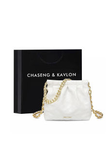 Small Capacity Crossbody Bag Womens Tote Chain Strap Casual British Style Leather Bucket Shape Magnetic Buckle Closure Handbag