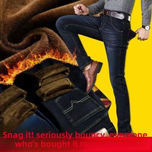 Warm Elastic Straight Fit Casual Jeans