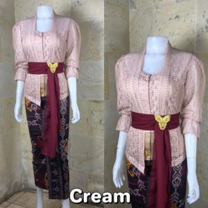 One set setelan kebaya korean lace lengan kerut