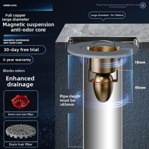 Magnetic Levitation Universal Anti-odor Drain Core