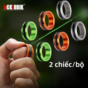 Ackibbik 2 Chiếc Vòng Cao Su Chống Trượt Hợp Kim Nhôm Dây Câu Kéo Vòng - Bộ Dụng Cụ Phụ Kiện Câu Cá