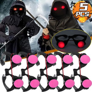 Dizoey 5PCS Halloween Red Eye Glasses Prop Party Horror Glasses Scary Luminous Glasses Props Tricky Eyewear Cosplay Props Glow in The Dark