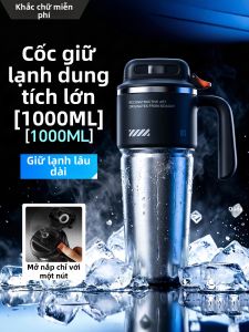 YIQIANJIN | Ly Giữ Nhiệt Siêu Lớn Có Lớp Gốm và Ống Hút