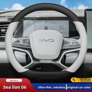JIBEIDUN | Custom for BYD Sealong 06 EV/05-06 DMI & Dolphin 06-08 Steering Wheel Cover Thin Leather