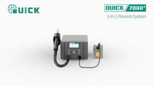 2-in-1 Rework System Quick 708D+ 2-in-1 Soldering Station Hot Air desoldering Up to 40L/min Strong Airflow Ideal for IC/SMT Repair