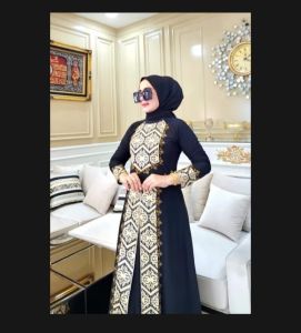 Arabian series hitam bahan Jersey street kombinasi ceruty import//COD//Arabian Bordir bertabur Mote Swarosky yg Elegan//Arabian Termurah & Termewah//Yunita Lestari Fashion//