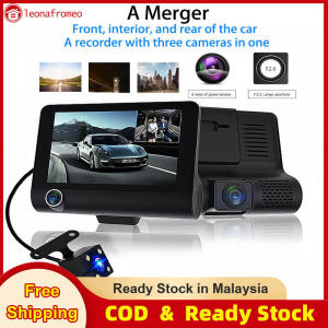【Shipment from Penang】1080P Car Driving Recorder 4" Screen 1080P Dash Cam Front+Interior+Rear