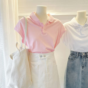 Slimming Youthful Hong Kong Style Short Sleeve Womens POLO Shirt