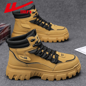 High-Tech Workwear Martin Boots Mens New 2025 Autumn Winter High-Top Shoes Labor Protection Mens Workwear Yellow Boots