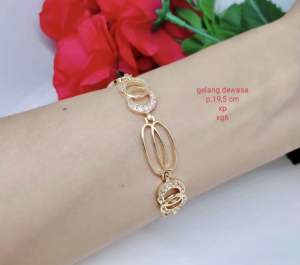 GELANG ELEGANT RANDOM XUPING GOLD FULL PERMATA CANTIK PERHIASAN DEWASA MODEL TERBARU ANTI LUNTUR