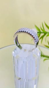 Nhẫn nữ bạc 950 xi bạch kim mẫu xoàn full baguet Nhẫn bạc nữ đeo ngón trỏ mạ vàng trắng Nhẫn ngón cái nhỏ đẹp Nhẫn ngón út thiết kế thanh lịch và đẳng cấp - KIM LỘC PHÁT NFX-02