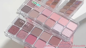 12 Colors Eye Shadow Palette Low-saturated Earth Pink Purple Eyeshadow Glitter Eye Shadow Makeup
