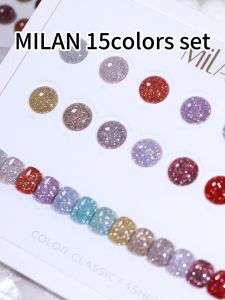 💅 MiLan 15ml 15 color Nail Art Crystal Diamond Powder Fresh pure color Gel Nail Polish Set(With Swatches)