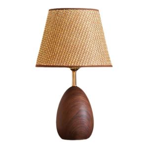SHIGUANGSUIDAO | Vintage Rattan Retro Style Bedside Table Lamp