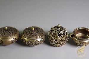 Lư Xông Trầm Mini Khắc 12 Cong Giáp Lư Đồng Nhỏ Trang Trí Bằng Đồng Thau - Đồ Đồng Thuận Tâm