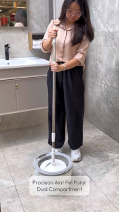 Spin Mop Proclean Alat Pel Putar Dual Kompartment Pel Lantai Floor Mop Kain Lap Lantai Pelan By Azko indonesia