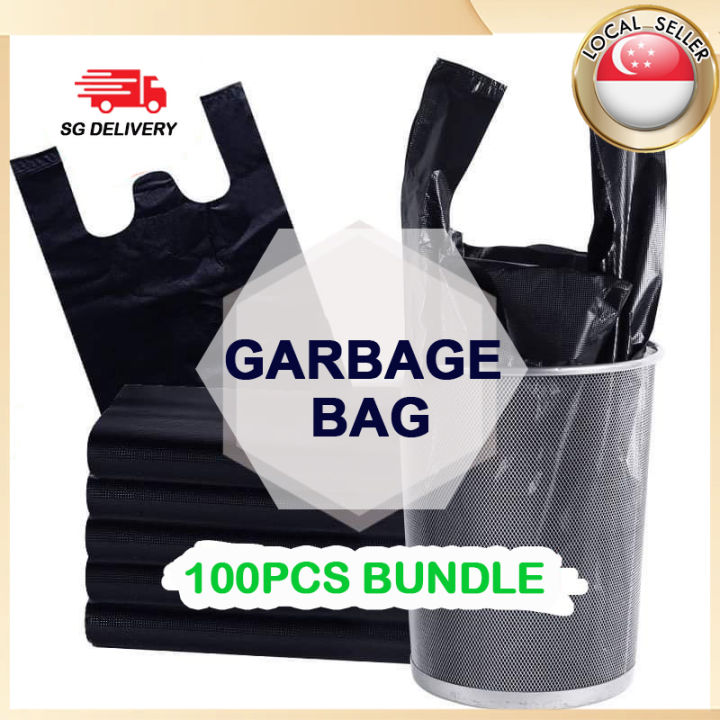 🇸🇬【SG Stock】Handle Garbage Bag Thickened Disposable Trash Bags | Waste ...