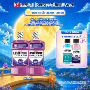Combo 2 Nước súc miệng chăm sóc toàn diện Listerine Total Care Mouthwash 750ml