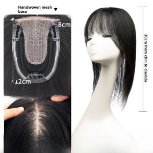 Defancy | 3D French Style Airy Bangs Hair Extension Pieces Womens Seamless Covering Top Part Hair Pieces To Hide White Hairs