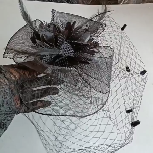 Topi Wanita Vintage / Rambut Pramugari / Hiasan Kepala Bulu / Untuk Pesta Dansa