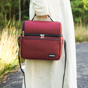 Double Deck Breast milk Storage Cooler Bag Thermal Insulation Lunch Bag for Women Men Kids with Shoulder Sling