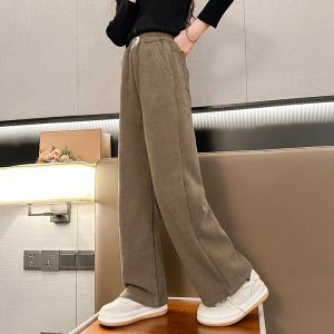 Quần Ống Rộng Mùa Đông Cho Bé Gái Quần Dài Thường Ngày Bằng Vải Nỉ Cạp Vừa Có Khóa Kéo Dài Mùa Thu Đông Cho Trẻ Em