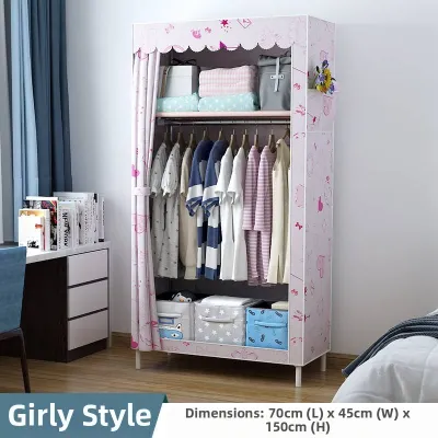 Keluojing | Compact Zippered Wardrobe For Bedroom Single Dorm Rented Room