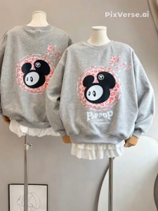 Áo Sweter In Gọa Tiết Dễ Thương Vải Nỉ Bền Đẹp Có 2 Size L Xl Thời Trang