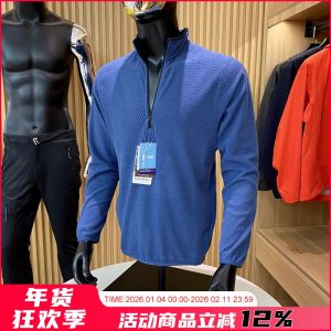 Wang Fried Word-of-Mouth Goods! Honeycomb P Velvet! Urban Outdoor Fall Winter Men Half Zipped Stand Collar Sports Sweater Coat