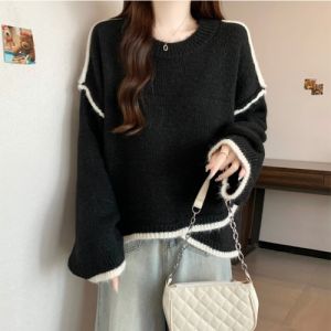 Stylish Casual Large Size Colorblock Sweater