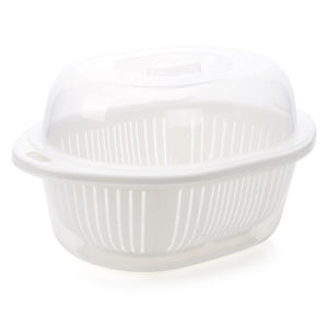Multifunctional Double-layer Draining Basket Transparent Lid Kitchen Storage and Washing Basin