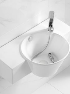 Wall-Mounted Washbasin Bathroom Ceramic Large Wall-Hung Basin Super Deep Wash Basin Triangle Basin Integrated Wash Inter-Platform Basin