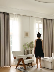 MISN 1PC Upgrade 99% Blackout Curtain for Window Embossed Fabric With 8 Rings For Living Room Bedroom