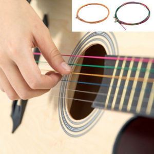 6 Pcs/Set Musical Instrument Accessories Acoustic Guitar String Set Colored Brass And Red Copper Strings E-A Copper