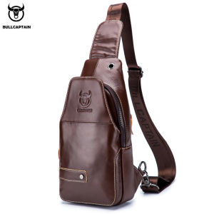Bullcaptain ท่องเที่ยวต้องมีกระเป๋าสะพายไหล่ผู้ชายกระเป๋าหน้าอกหนังแท้