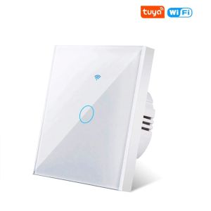 Smart Switches EU Neutral Wire/No Neutral Wire Require 1/2/3/4 Gang Light WiFi Touch Switch Work with Tuya app Alexa Google Home